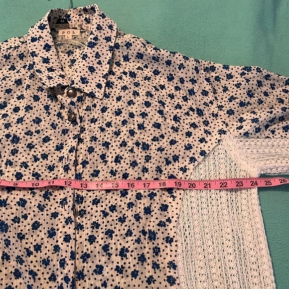 POL button down ruffle sleeve top size large NWOT - Picture 6 of 8